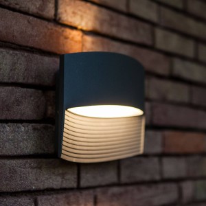 LUTEC Antraciet LED buiten wandlamp Lotus