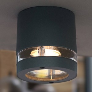 LUTEC Buiten plafondlamp Focus antraciet