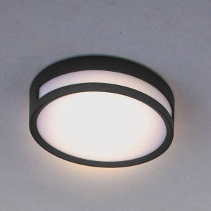 LUTEC LED buiten plafondlamp Rola, matzwart