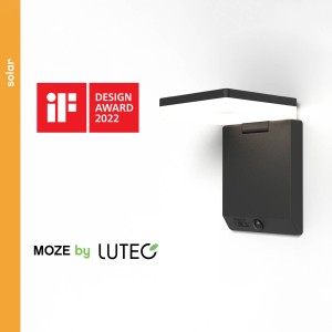 LUTEC Moze LED wandlamp op zonne-energie, verstelbaar met sensor