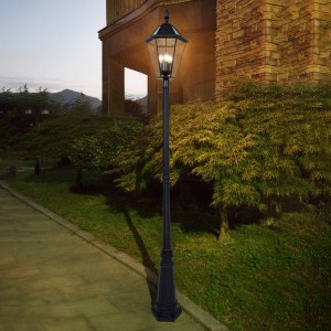 LUTEC Solar mastlamp London met retrofit-LED lampen