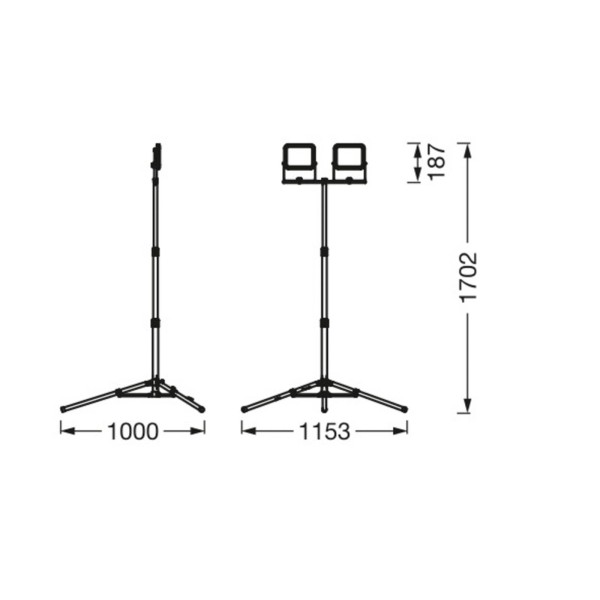 Ledvance led-worklight value tripod 2-lamps 2 x 20 w