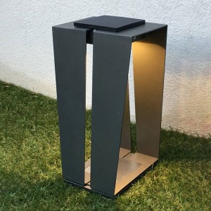 Les Jardins LED solarlantaarn Skaal van aluminium, 40 cm grijs