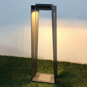 Les Jardins LED solarlantaarn Skaal van aluminium, 70 cm grijs