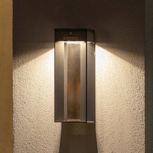 Les Jardins LED solarwandlamp Blade met sensor, grijs