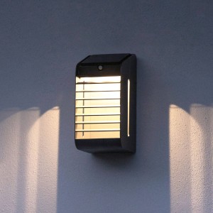 Les Jardins LED solarwandlamp Corner met sensor, grijs