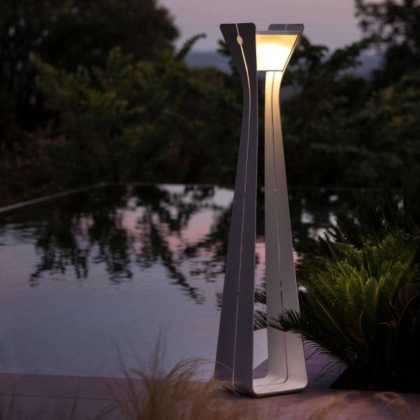 Les jardins osmoz led lamp op zonne-energie van aluminium