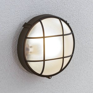 Lindby Buitenwandlamp Alisha, rond, zwart