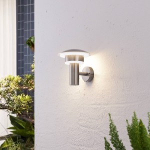 Lindby Decoratieve LED rvs buitenwandlamp Lillie