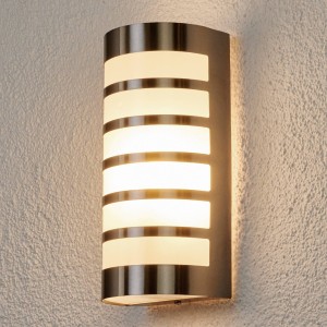 Lindby Decoratieve roestvrij stalen buitenwandlamp Alvin