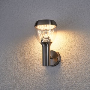 Lindby Etta – roestvrij stalen buitenwandlamp  met LED