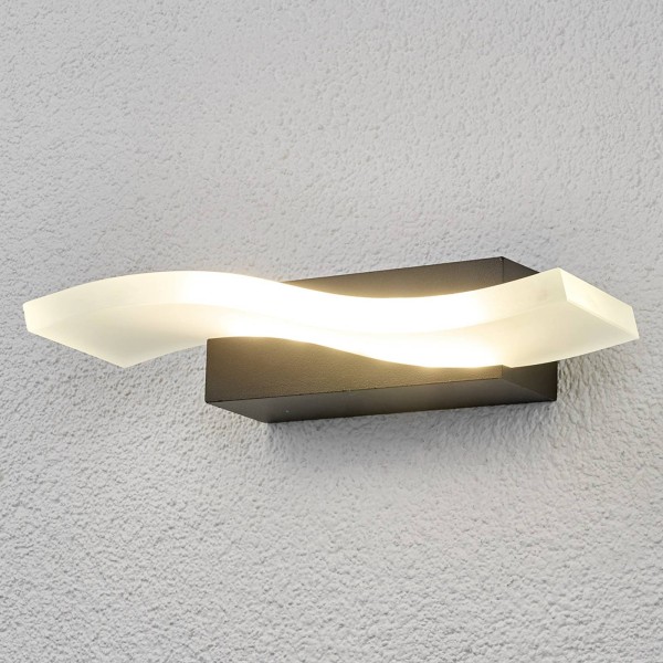 Lindby golfvormige led-buitenwandlamp jirka