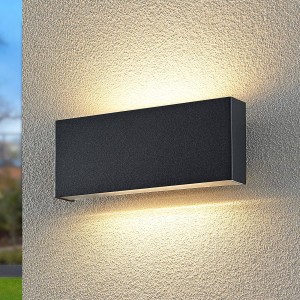 Lindby Kiban LED buitenwandlamp in donkergrijs