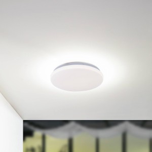 Lindby LED buiten plafondlamp Kirkola, 3000 K, Ø 34 cm, wit