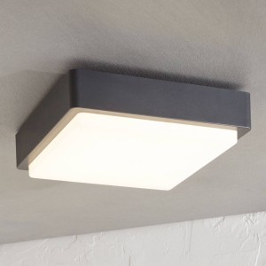 Lindby LED buiten plafondlamp Nermin, IP65, hoekig