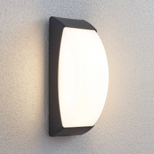 Lindby LED buitenwandlamp Alexey, IP65, donkergrijs