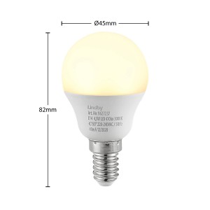 Lindby LED druppellamp E14 G45 4,5W 3.000K opaal