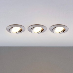 Lindby LED inbouwspot Andrej, rond, aluminium, set van 3