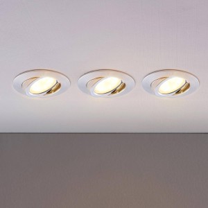 Lindby LED inbouwspot Andrej, rond, chroom, set van 3