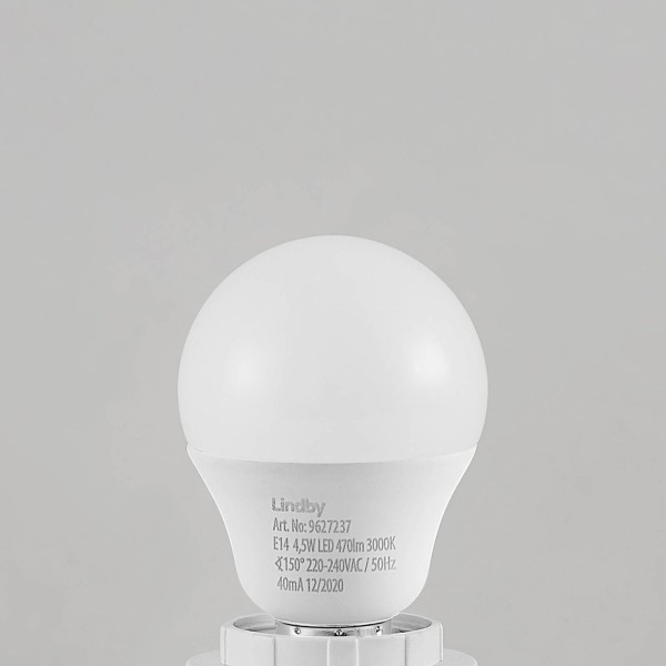 Lindby led lamp e14 g45 45w 3. 000k opaal set van 10 2