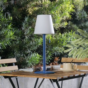 Lindby LED oplaadbare lamp Azalea blauw aluminium CCT in hoogte verstelbaar