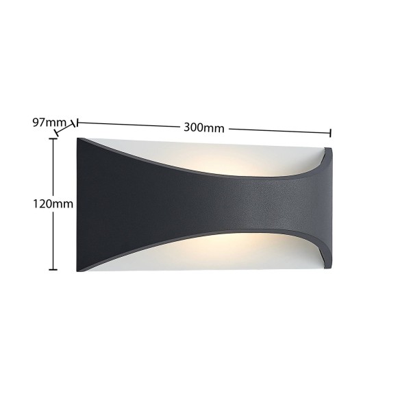 Lindby mathea led buitenwandlamp lengte 30 cm 3