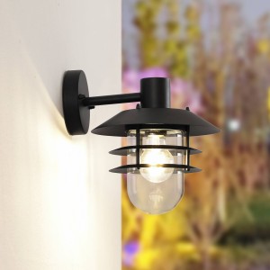 Lindby Meliora buitenwandlamp, zwart, IP44