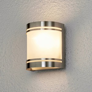 Lindby Mooi ontworpen RVS-wandlamp Lenea