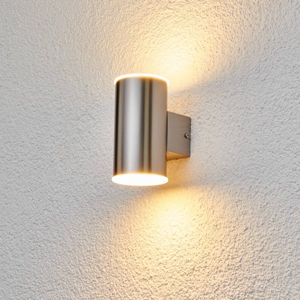 Lindby morena - roestvrij stalen buitenwandlamp met led's