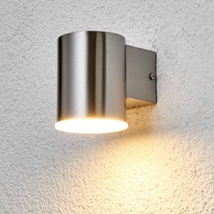 Lindby Ronde LED-buitenwandlamp Morena van rvs