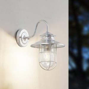 Lindby buitenwandlamp Naleta, gegalvaniseerd zilver, staal