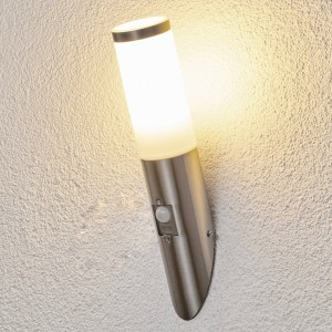 Lindby roestvr. stalen wandlamp met bewegingss. Kristof