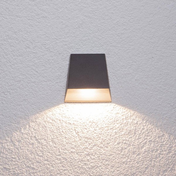 Lucande breedstralende buitenwandlamp hanno met led