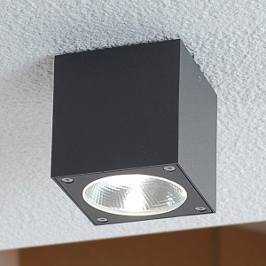 Lucande Dobbelsteenvormige LED-buitenplafondlamp Lukas