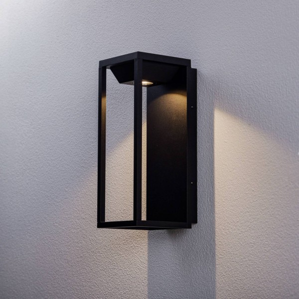 Lucande faskia led buitenwandlamp in zwart