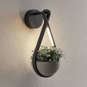 Lucande Florka LED buitenwandlamp, hanging basket