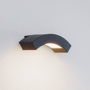 Lucande Gebogen led-buitenwandlamp Lennik