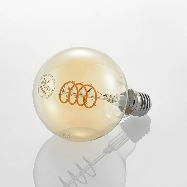 Lucande led e27 g95 4w 1. 800k dimbaar amber per 5