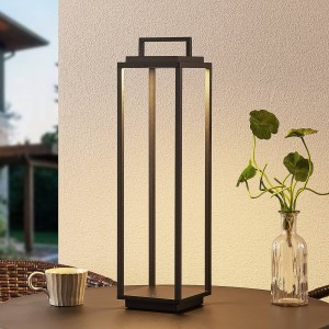 Lucande LED buitenlamp Elaja, zwart, oplaadbare batterij, USB, dimbaar