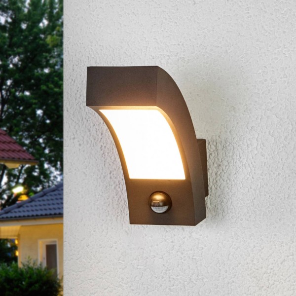 Lucande led-buitenwandlamp lennik met bewegingssmelder