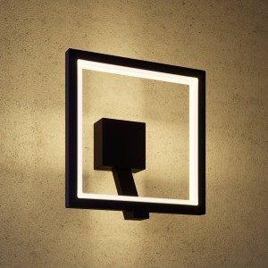 Lucande LED buitenwandlamp Square, grafietgrijs