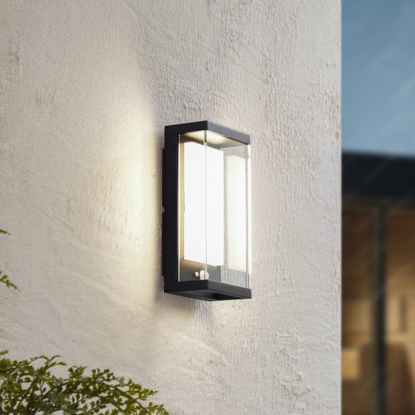 Lucande led buitenwandlamp op zonne-energie dava