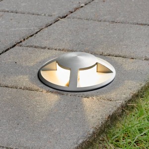 Lucande LED grondspot inbouwlamp Anina van aluminium