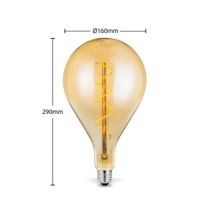 Lucande LED lamp E27 A160 4W 2.700K dimbaar amber