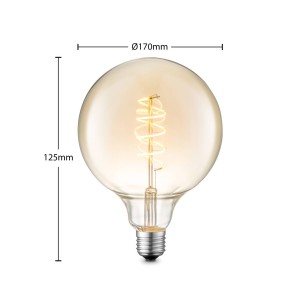 Lucande LED lamp E27 G125 4W 2.700K dimbaar amber