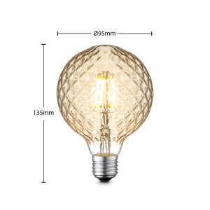 Lucande LED lamp E27 G95 4W 2.700K dimbaar amber