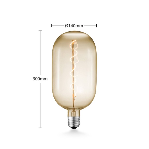 Lucande led lamp e27 t140 4w 2. 700k dimbaar amber