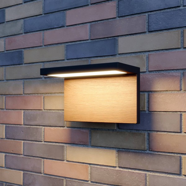 Lucande lignus led buiten wandlamp