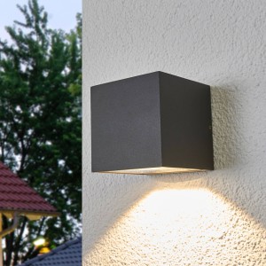 Lucande Merjem – LED buiten wandlamp in donkergrijs