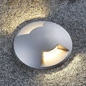 Lucande Milara grondspot inbouwlamp, 2-lamps, aluminium